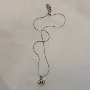 Elegant Silver Necklace with Eye Pendant